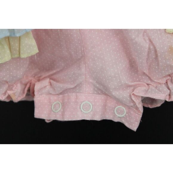 Vintage Baby Cream Polyester Baby Girl's Romper One Piece Outfit Ruffles 6-9 MOS - Picture 13 of 16